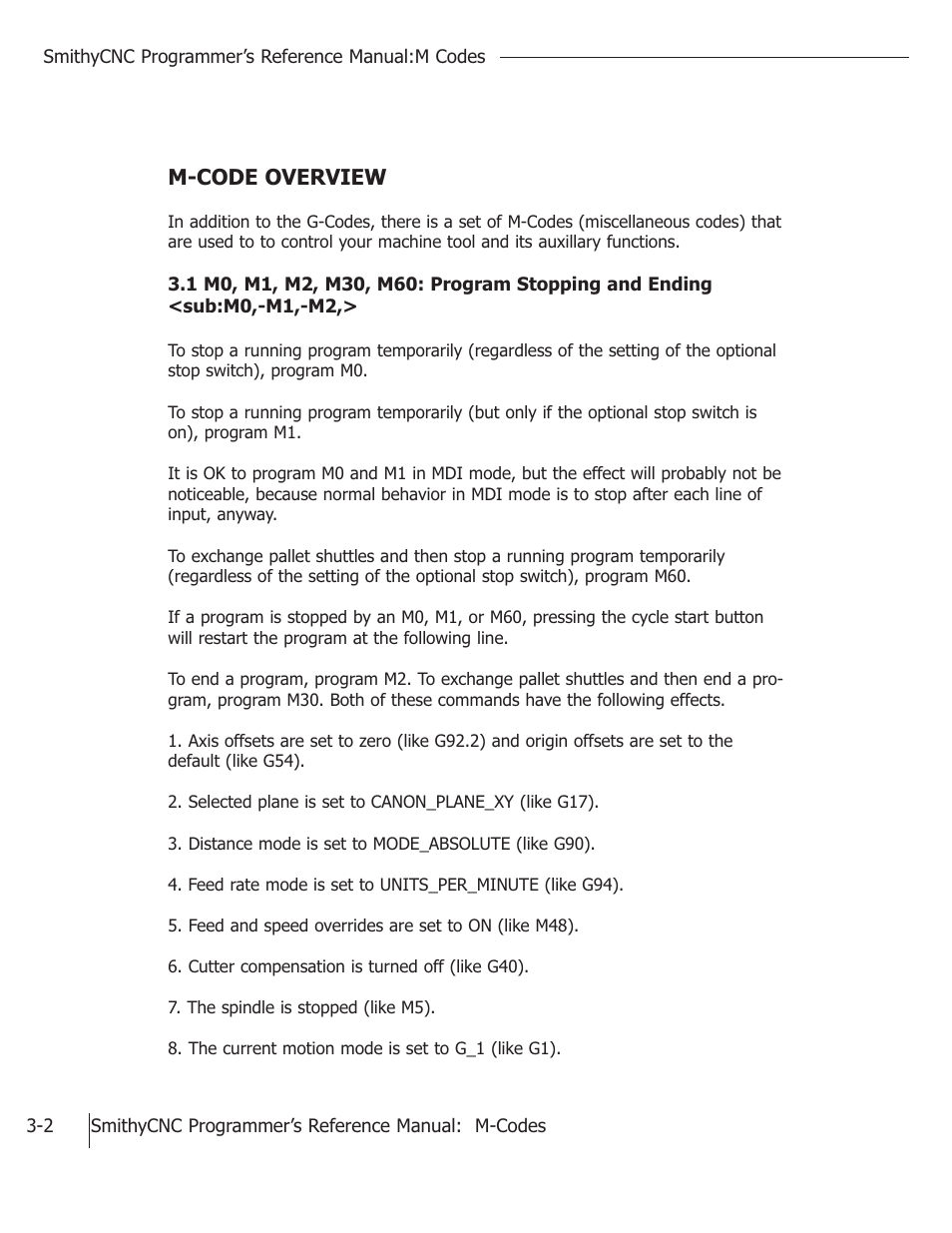 M-code overview | Smithy CNC Mills User Manual | Page 38 / 120