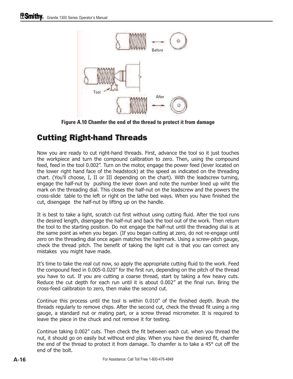 Cutting right-hand threads | Smithy GN1300 User Manual | Page 118 / 123