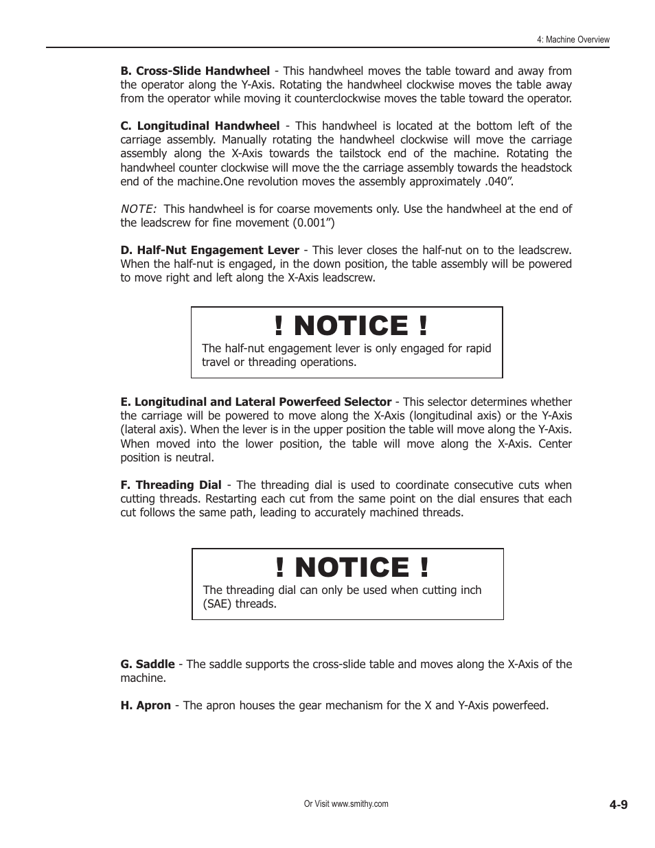 Notice | Smithy GN1300 User Manual | Page 26 / 123