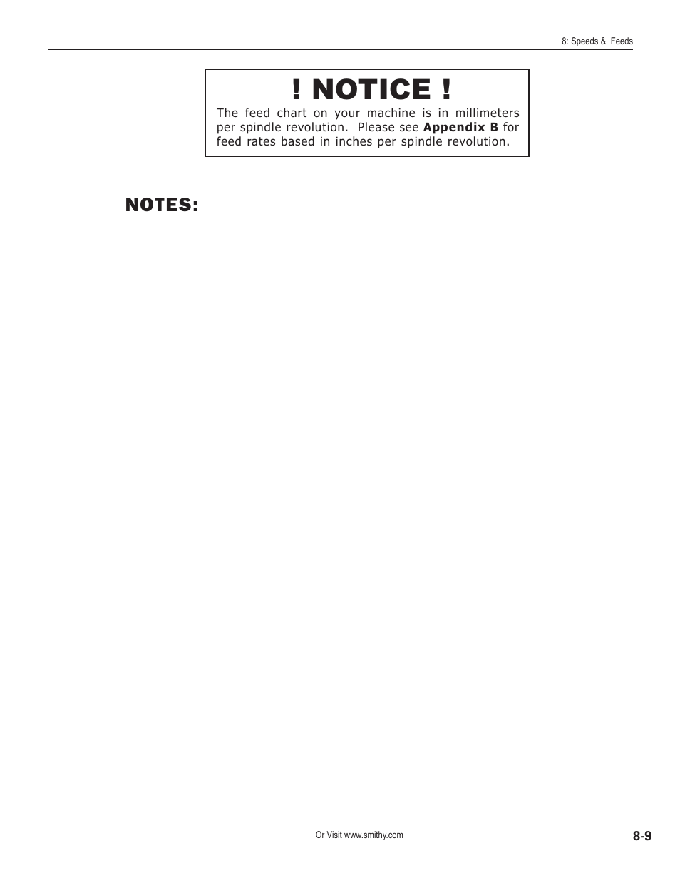 Notice | Smithy GN1300 User Manual | Page 72 / 123
