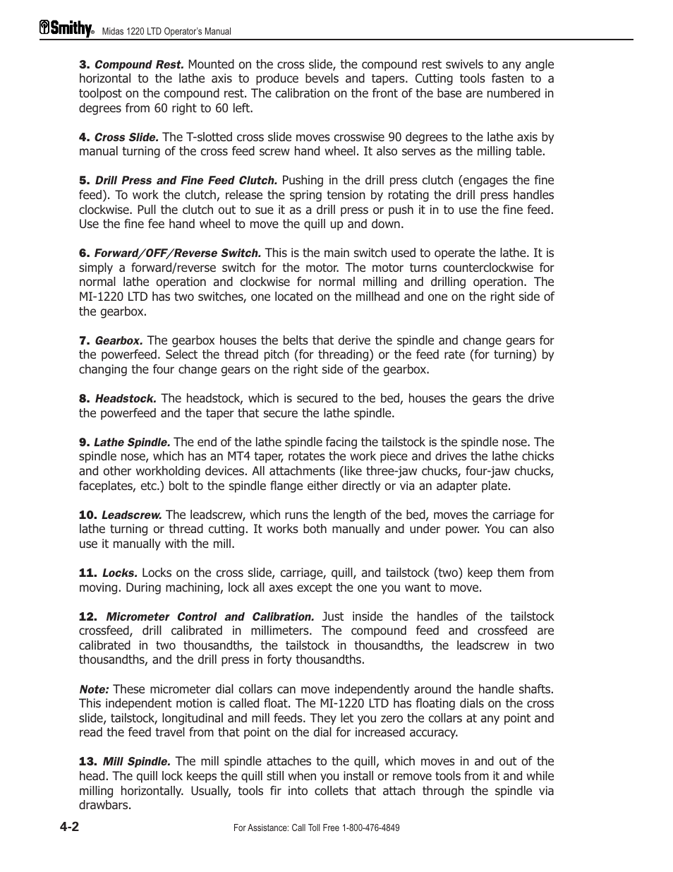 Smithy Midas 1220 LTD User Manual | Page 18 / 105
