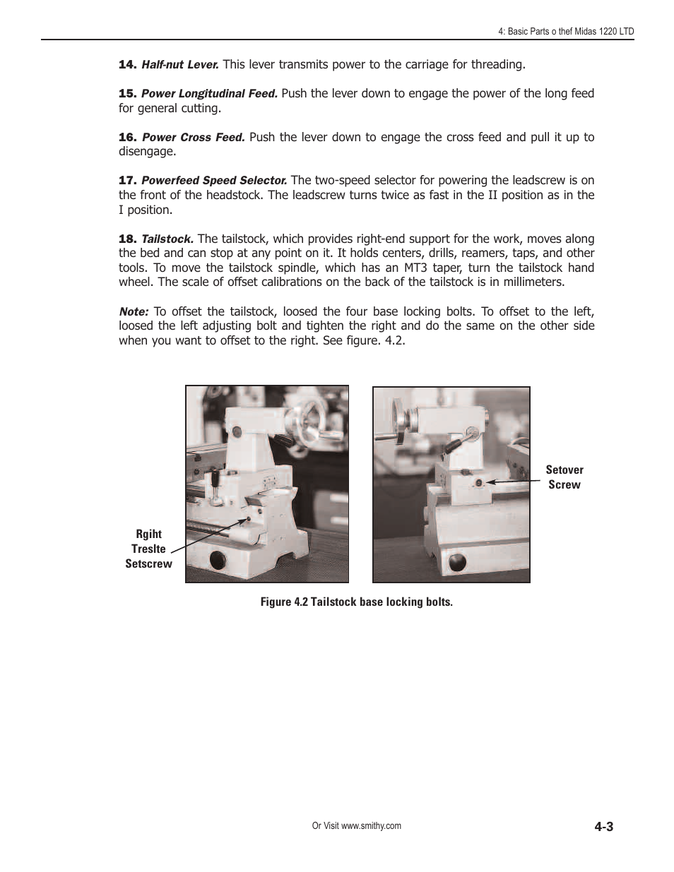 Smithy Midas 1220 LTD User Manual | Page 19 / 105