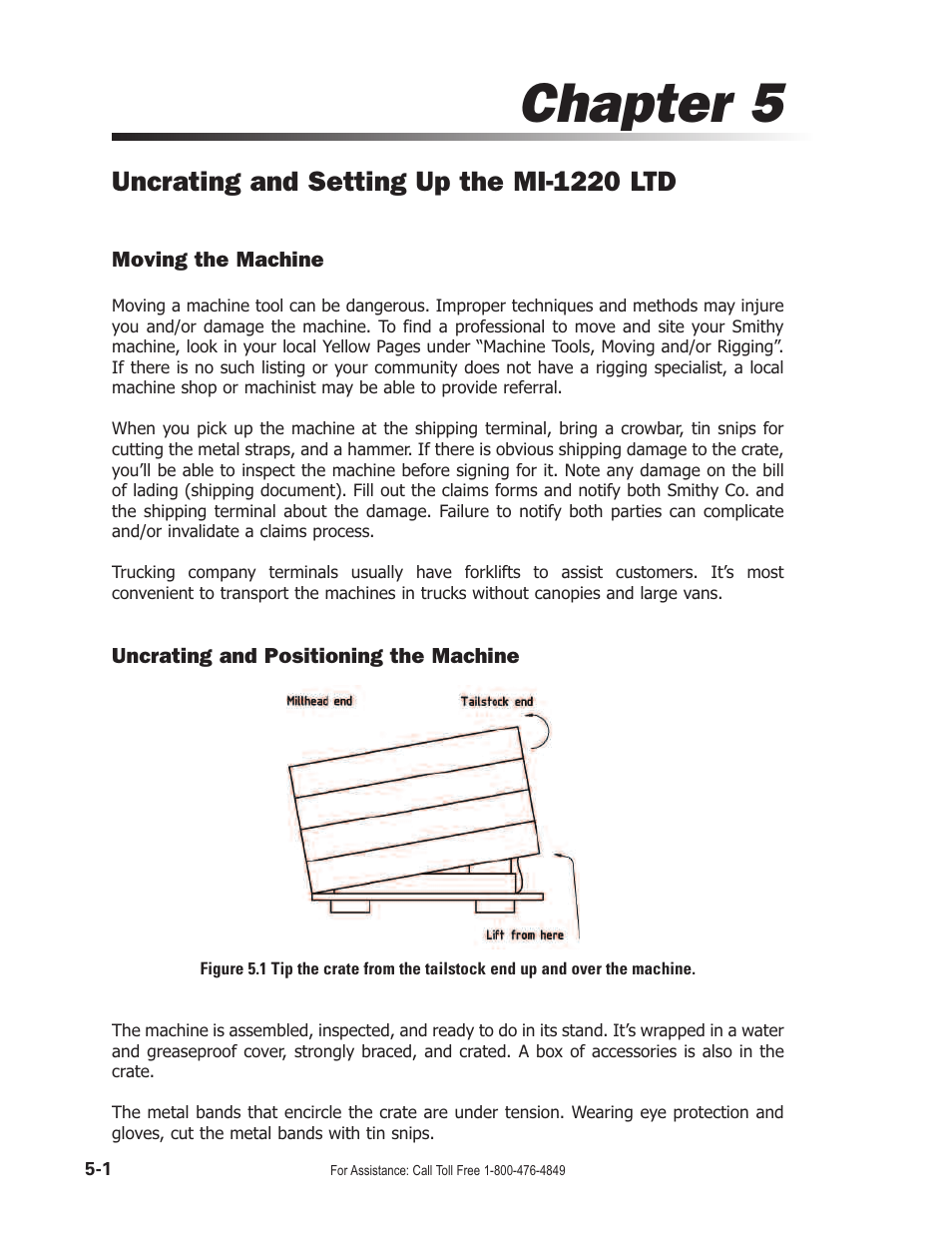 Chapter 5, Uncrating and setting up the mi-1220 ltd | Smithy Midas 1220 LTD User Manual | Page 20 / 105