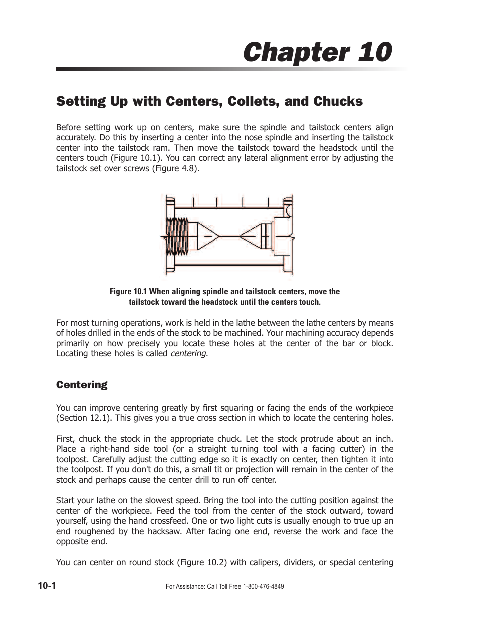 Chapter 10, Setting up with centers, collets, and chucks | Smithy Midas 1220 LTD User Manual | Page 44 / 105