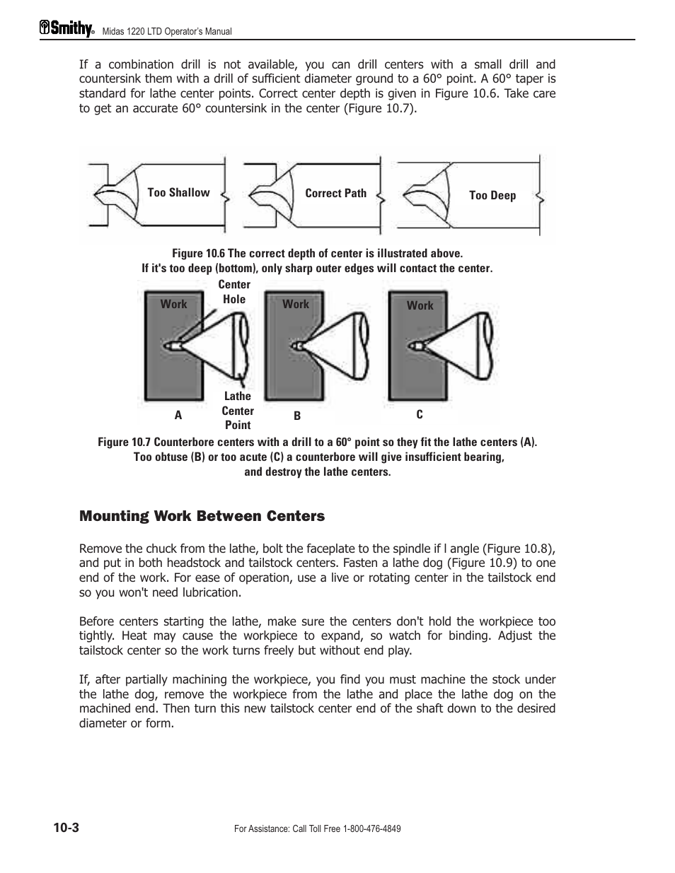 Mounting work between centers | Smithy Midas 1220 LTD User Manual | Page 46 / 105