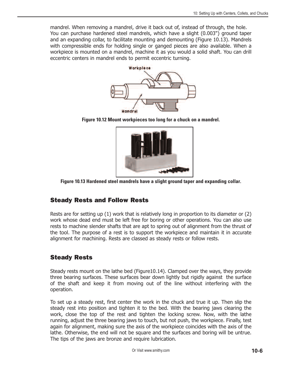Steady rests and follow rests, Steady rests | Smithy Midas 1220 LTD User Manual | Page 49 / 105