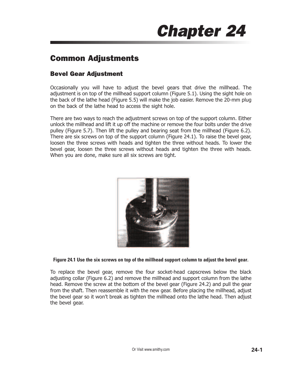 Chapter 24, Common adjustments | Smithy Midas 1220 XL User Manual | Page 101 / 115