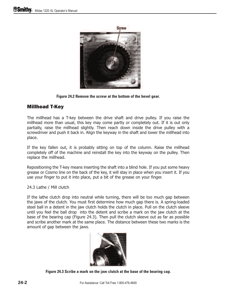 Millhead t-key | Smithy Midas 1220 XL User Manual | Page 102 / 115