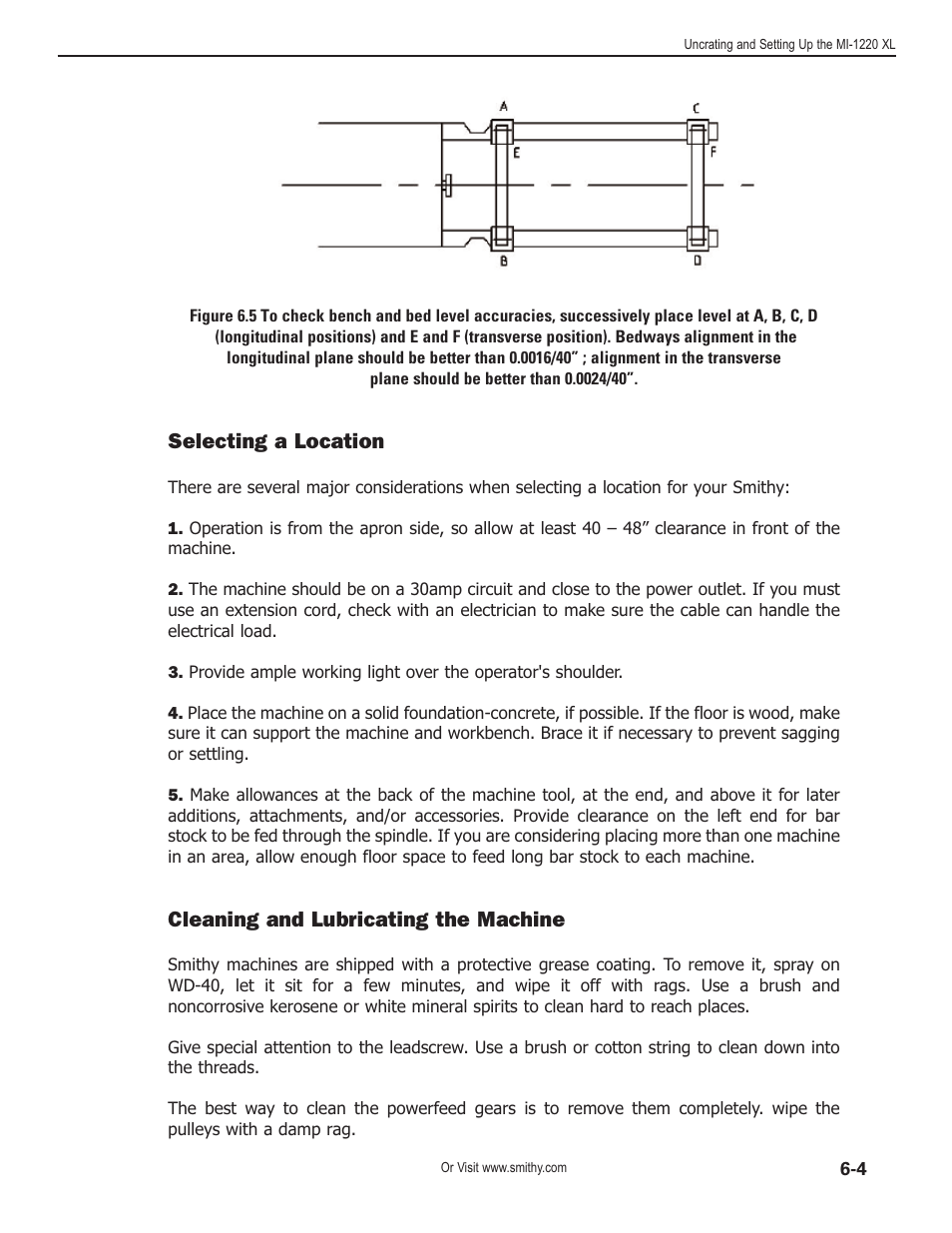 Selecting a location, Cleaning and lubricating the machine | Smithy Midas 1220 XL User Manual | Page 25 / 115