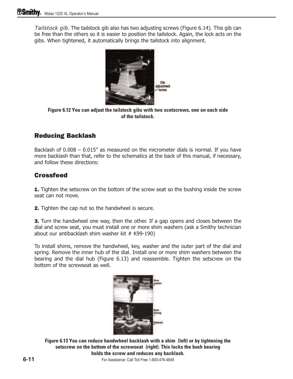 Reducing backlash, Crossfeed | Smithy Midas 1220 XL User Manual | Page 32 / 115