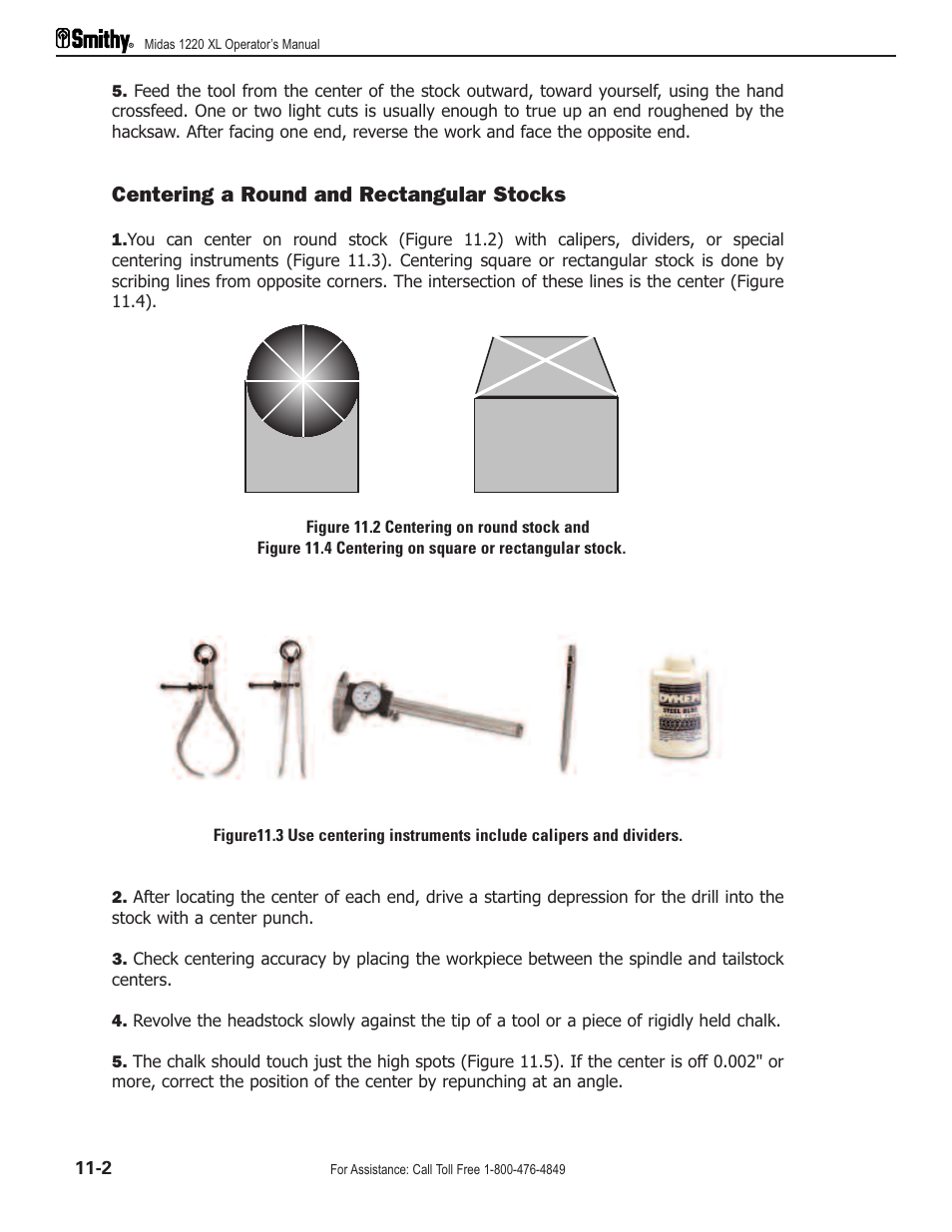 Centering a round and rectangular stocks | Smithy Midas 1220 XL User Manual | Page 52 / 115