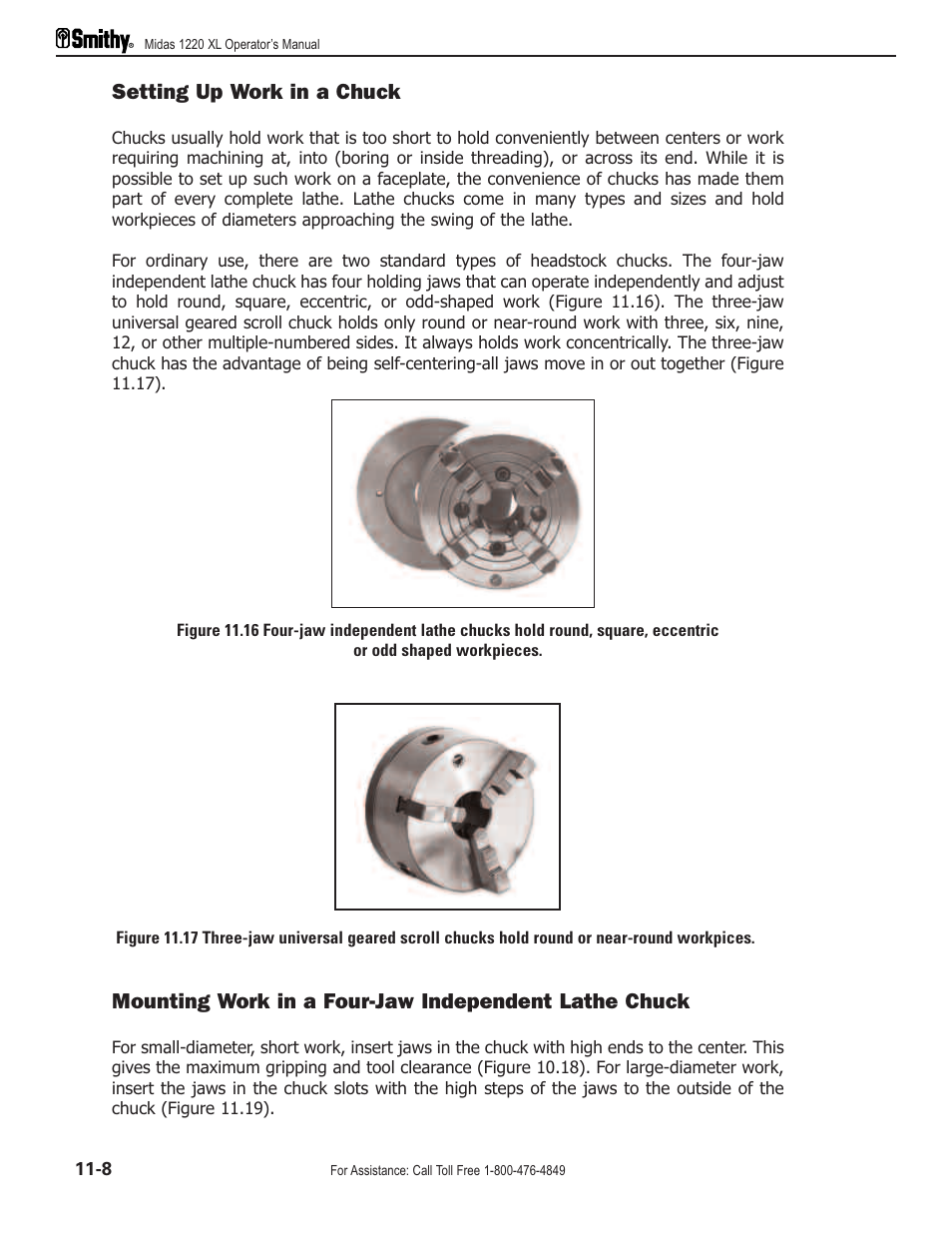 Setting up work in a chuck | Smithy Midas 1220 XL User Manual | Page 58 / 115