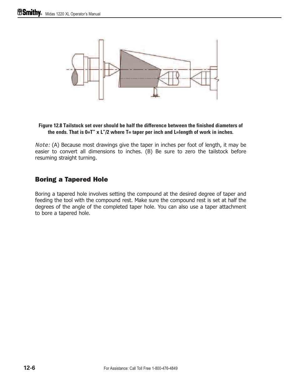 Boring a tapered hole | Smithy Midas 1220 XL User Manual | Page 68 / 115