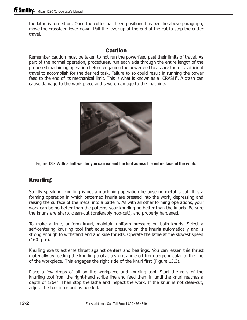 Caution, Knurling | Smithy Midas 1220 XL User Manual | Page 70 / 115