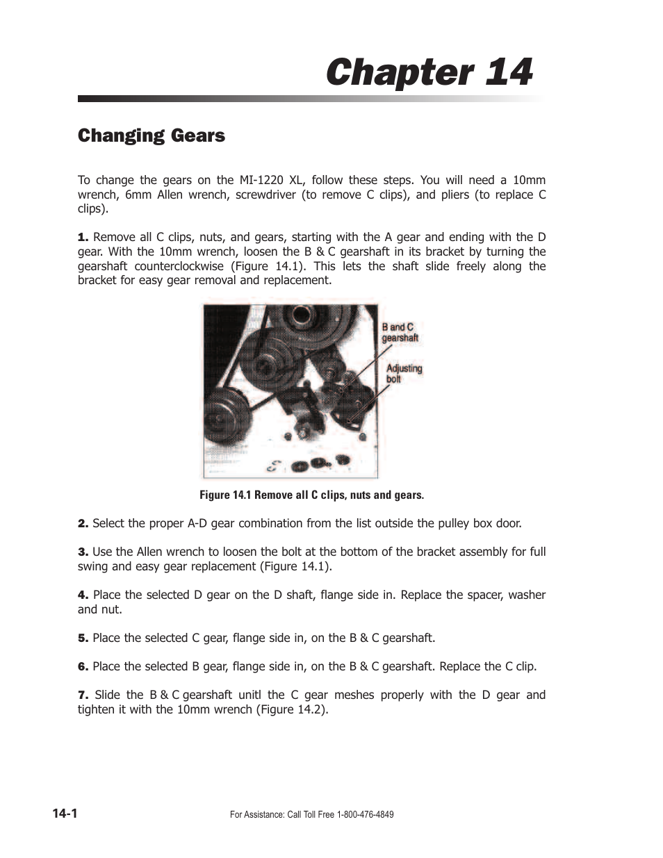 Chapter 14, Changing gears | Smithy Midas 1220 XL User Manual | Page 72 / 115
