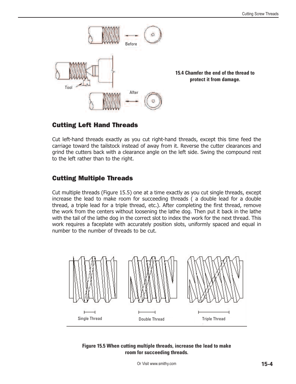 Cutting left hand threads, Cutting multiple threads | Smithy Midas 1220 XL User Manual | Page 77 / 115