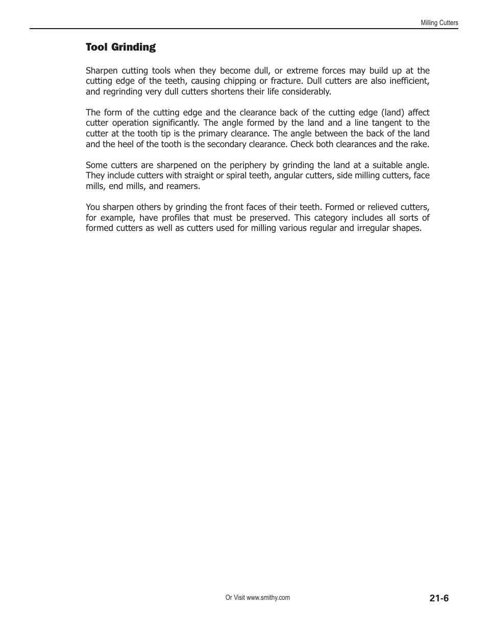 Tool grinding | Smithy Midas 1220 XL User Manual | Page 95 / 115