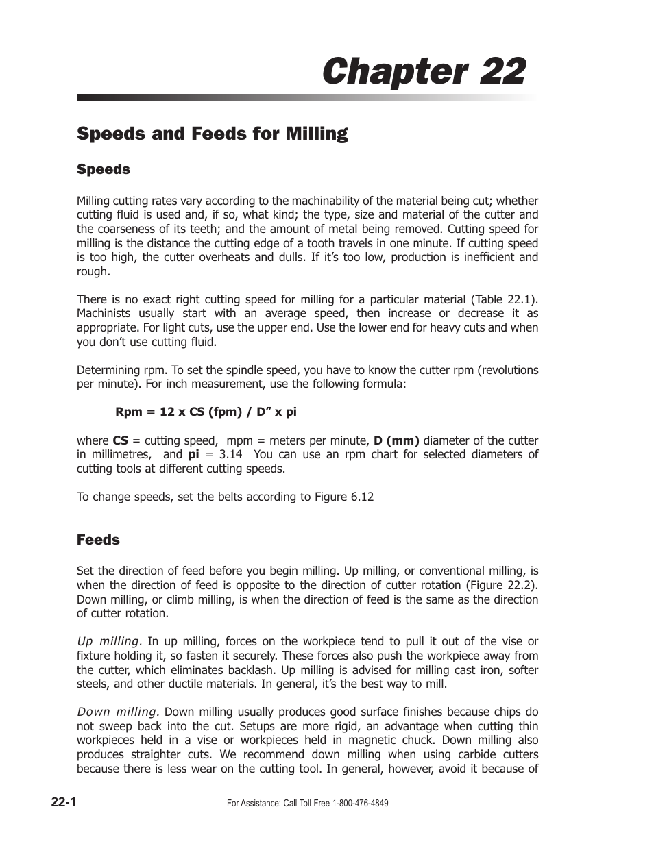 Chapter 22, Speeds and feeds for milling | Smithy Midas 1220 XL User Manual | Page 96 / 115