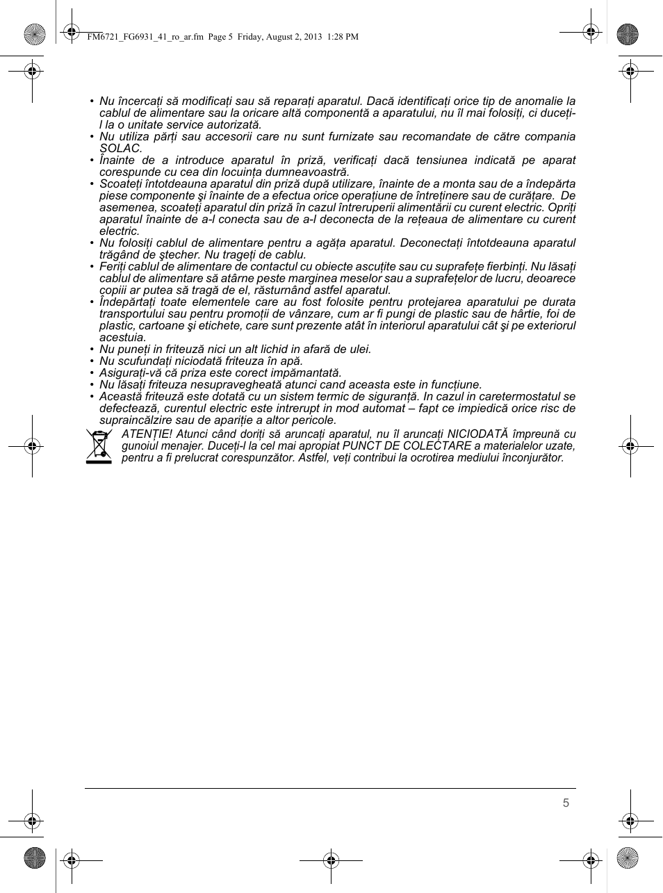 SOLAC FG6931 User Manual | Page 9 / 12