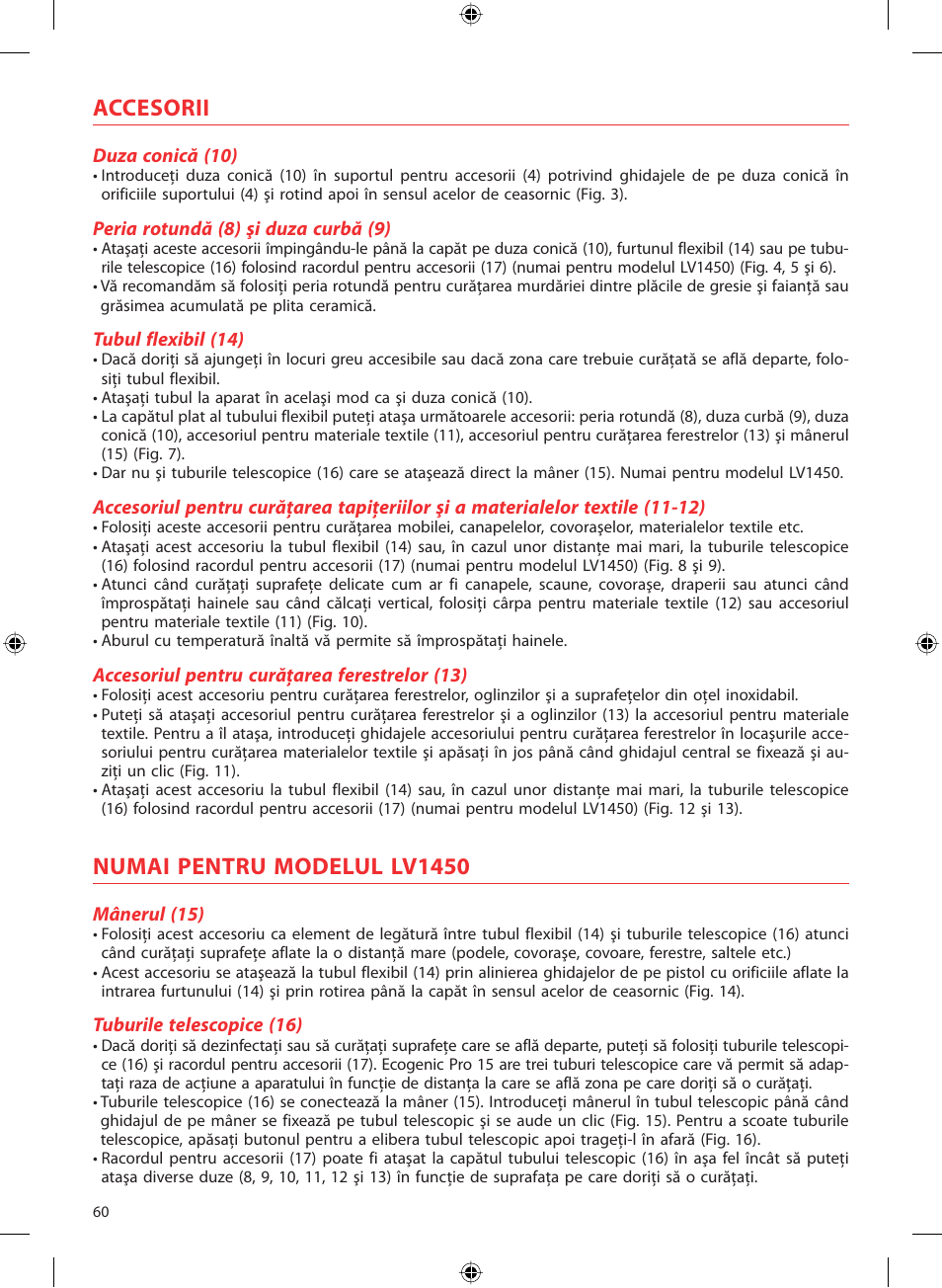 Accesorii, Numai pentru modelul lv1450 | SOLAC LV1450 User Manual | Page 61 / 63