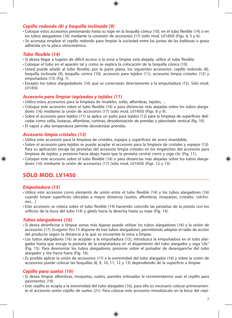 Sólo mod. lv1450 | SOLAC LV1450 User Manual | Page 8 / 63
