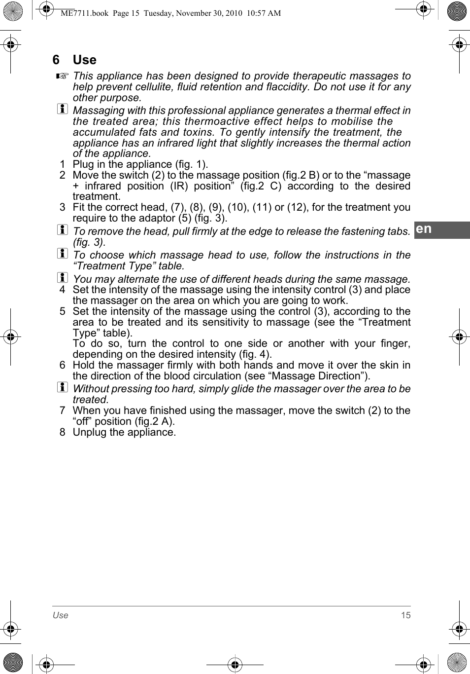 6 use | SOLAC ME7711 User Manual | Page 15 / 48