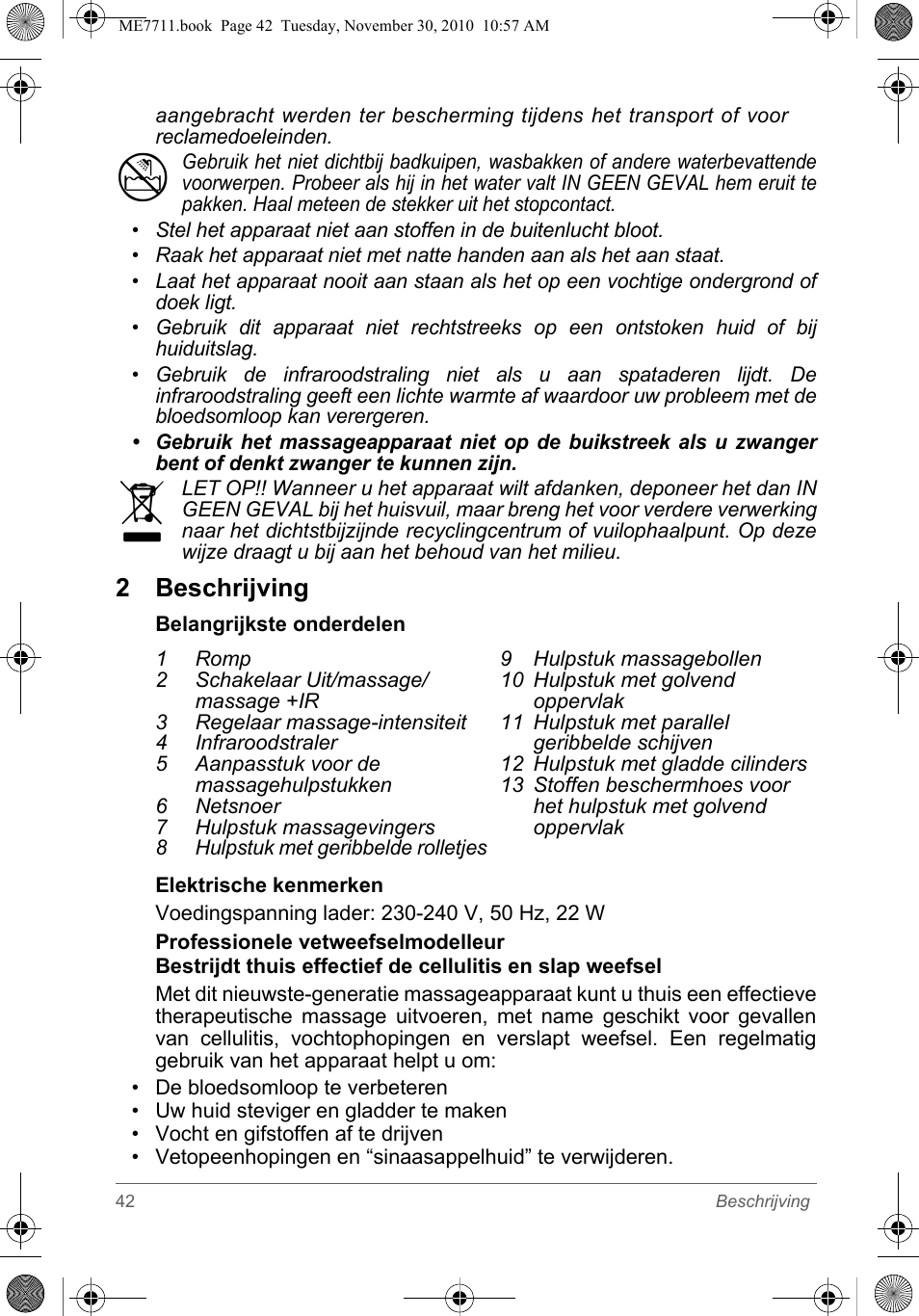 2 beschrijving | SOLAC ME7711 User Manual | Page 42 / 48