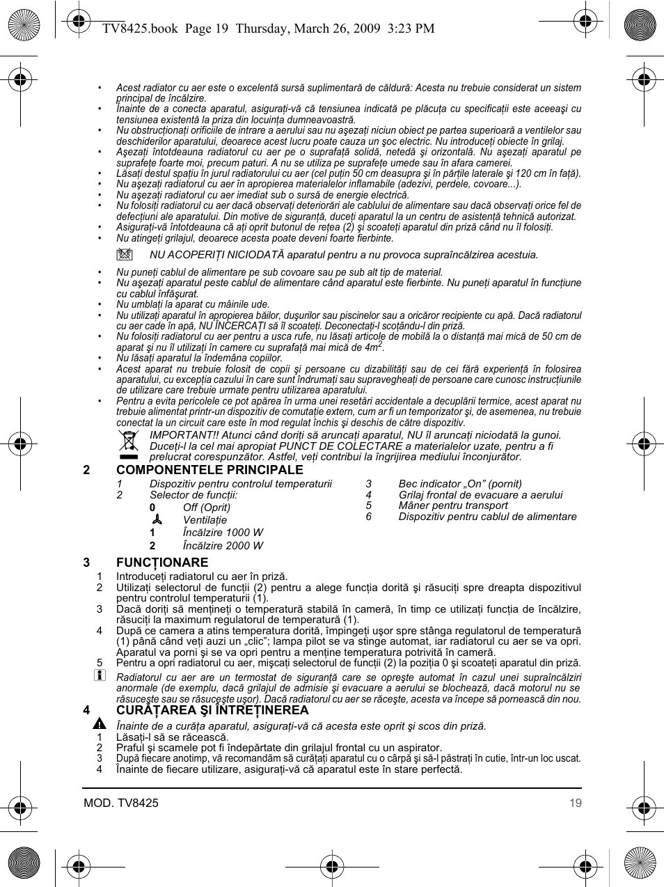 SOLAC TV8425 User Manual | Page 19 / 20