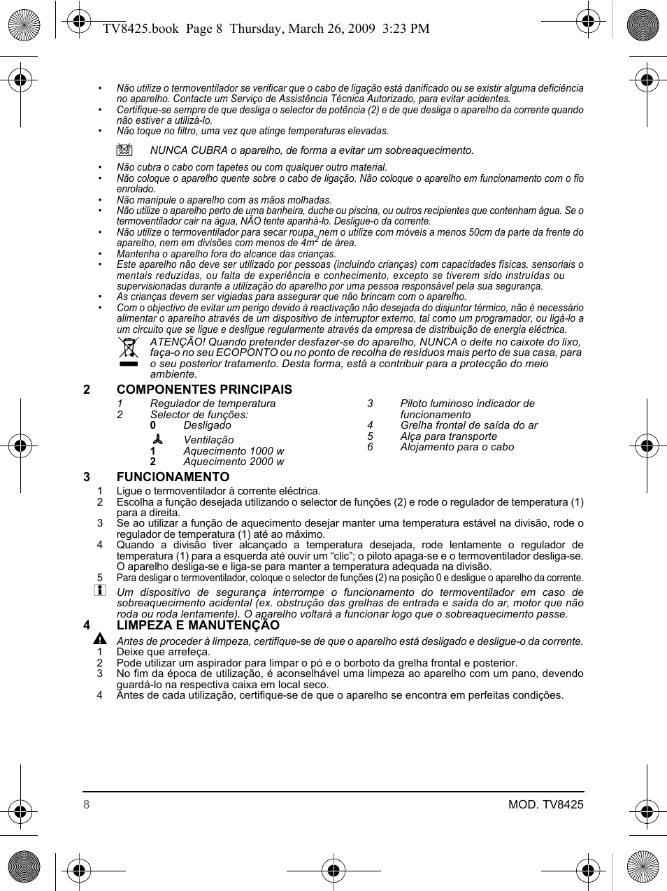 SOLAC TV8425 User Manual | Page 8 / 20