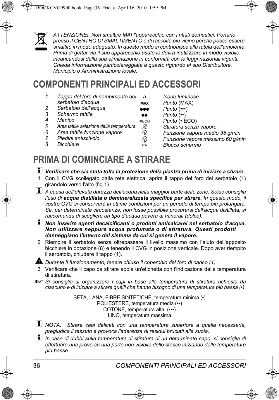 SOLAC CVG9900 User Manual | Page 36 / 90