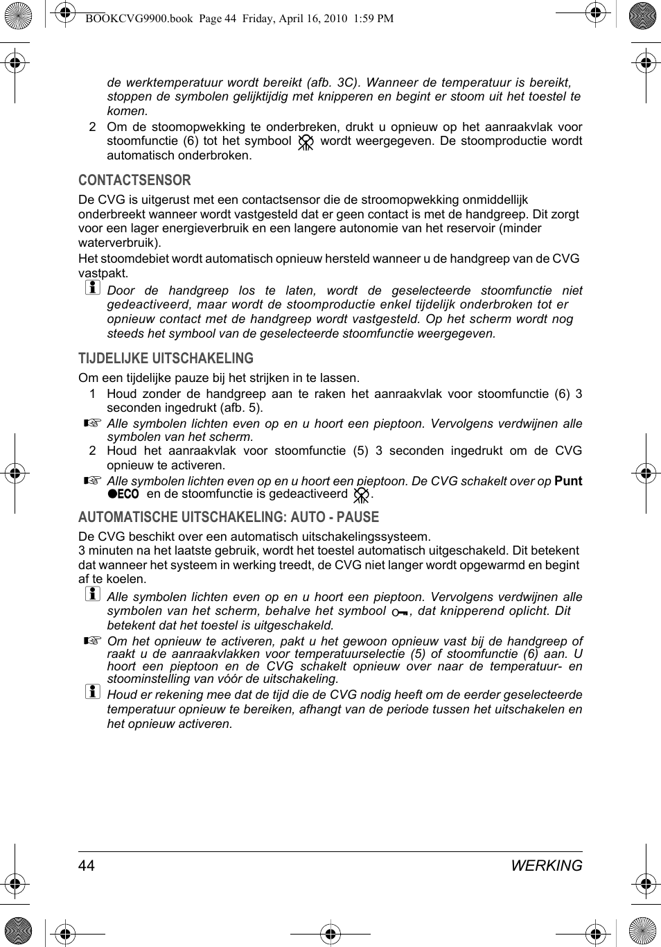 SOLAC CVG9900 User Manual | Page 44 / 90