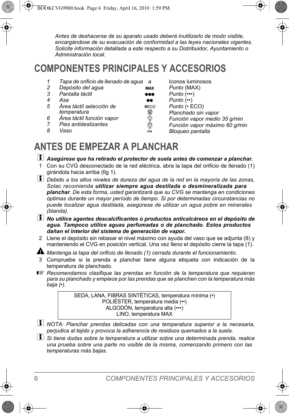 SOLAC CVG9900 User Manual | Page 6 / 90