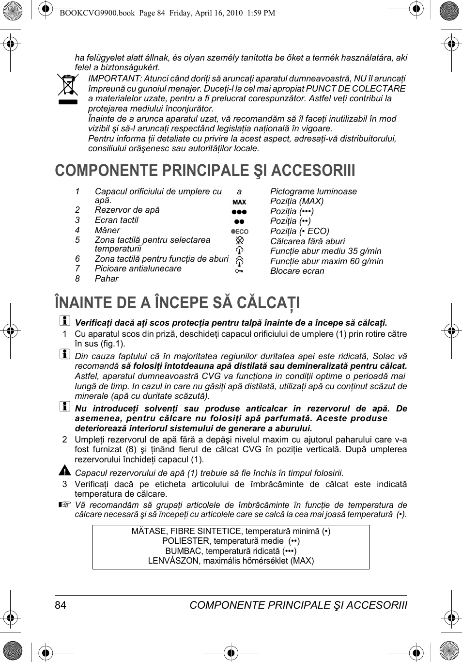 SOLAC CVG9900 User Manual | Page 84 / 90