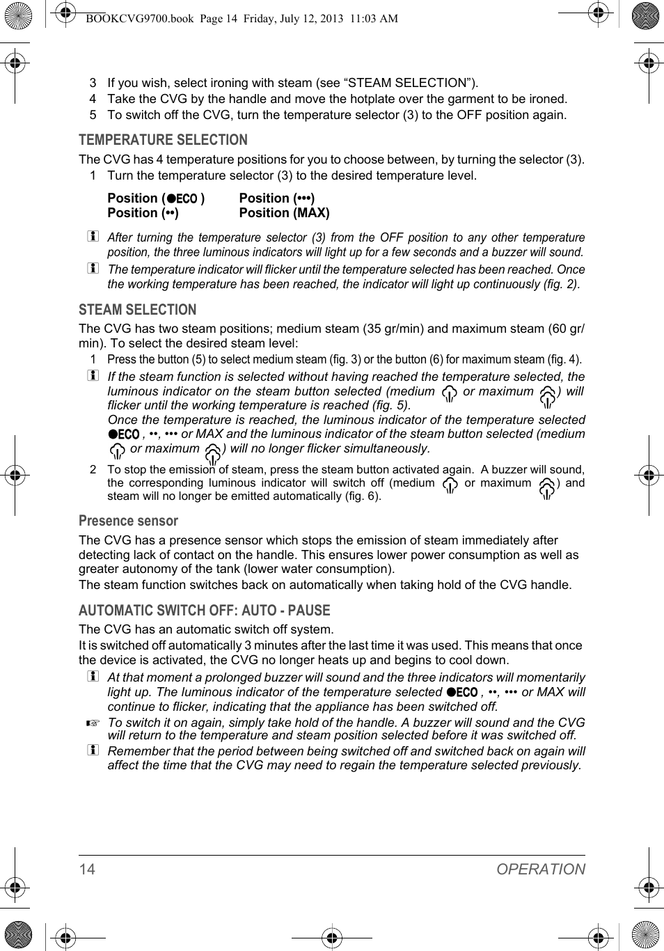 SOLAC CVG9700 User Manual | Page 16 / 92