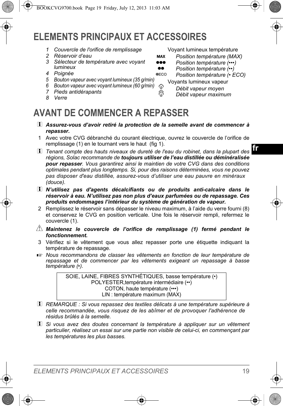 SOLAC CVG9700 User Manual | Page 21 / 92