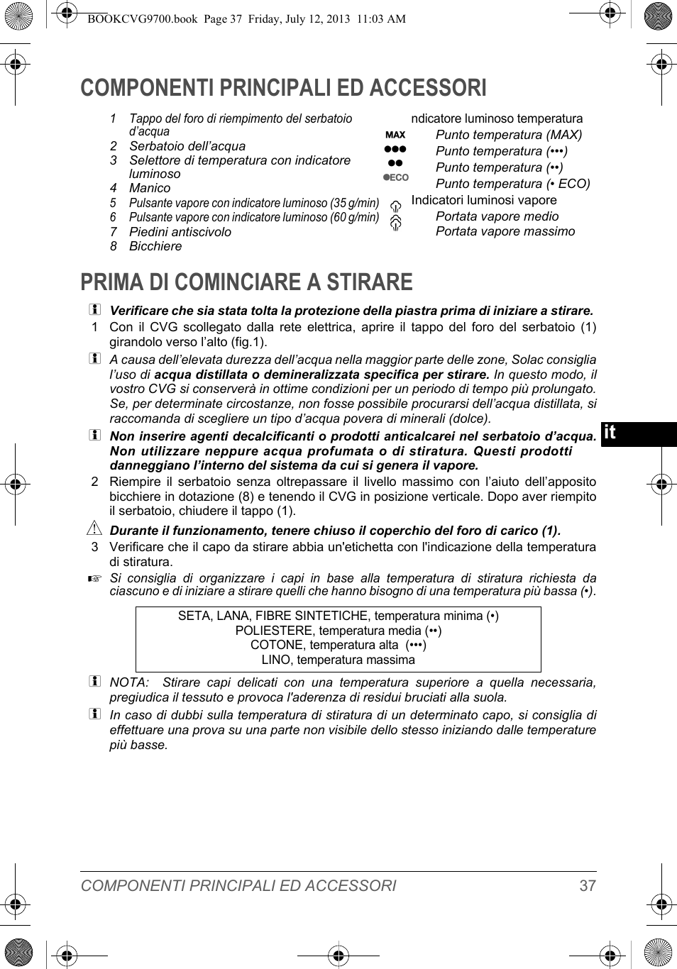 SOLAC CVG9700 User Manual | Page 39 / 92