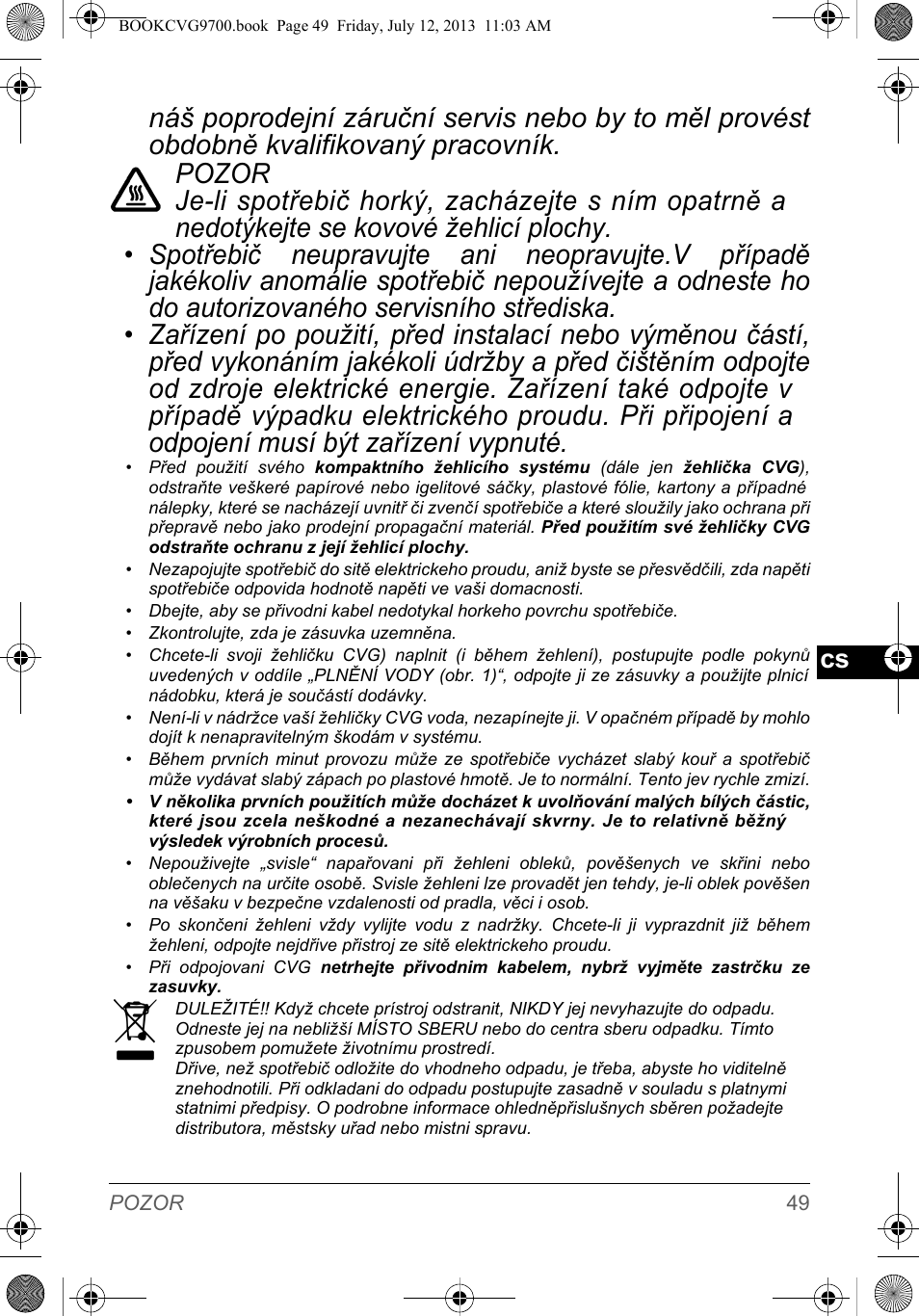 SOLAC CVG9700 User Manual | Page 51 / 92