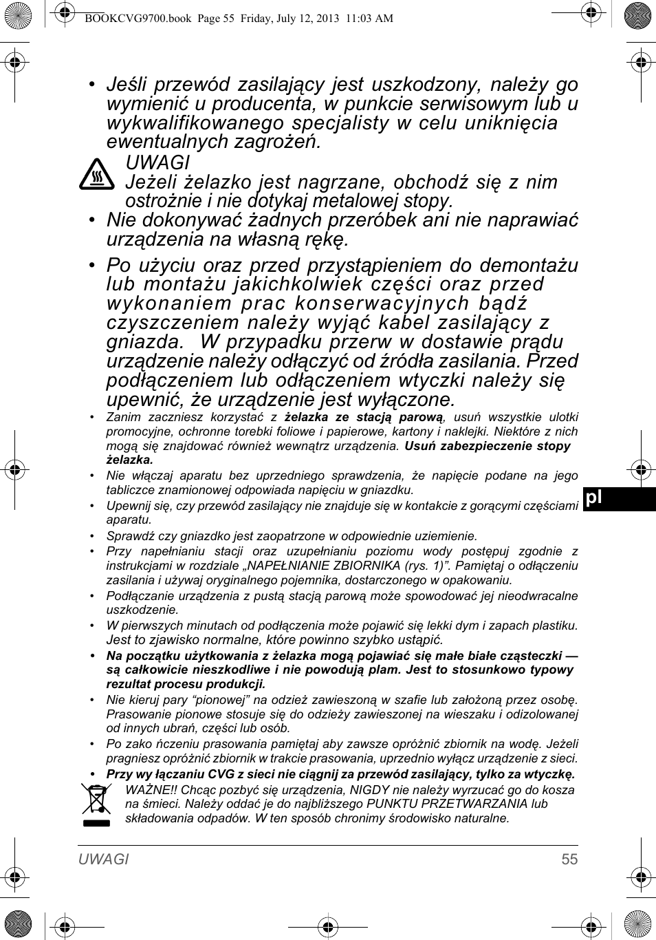 SOLAC CVG9700 User Manual | Page 57 / 92