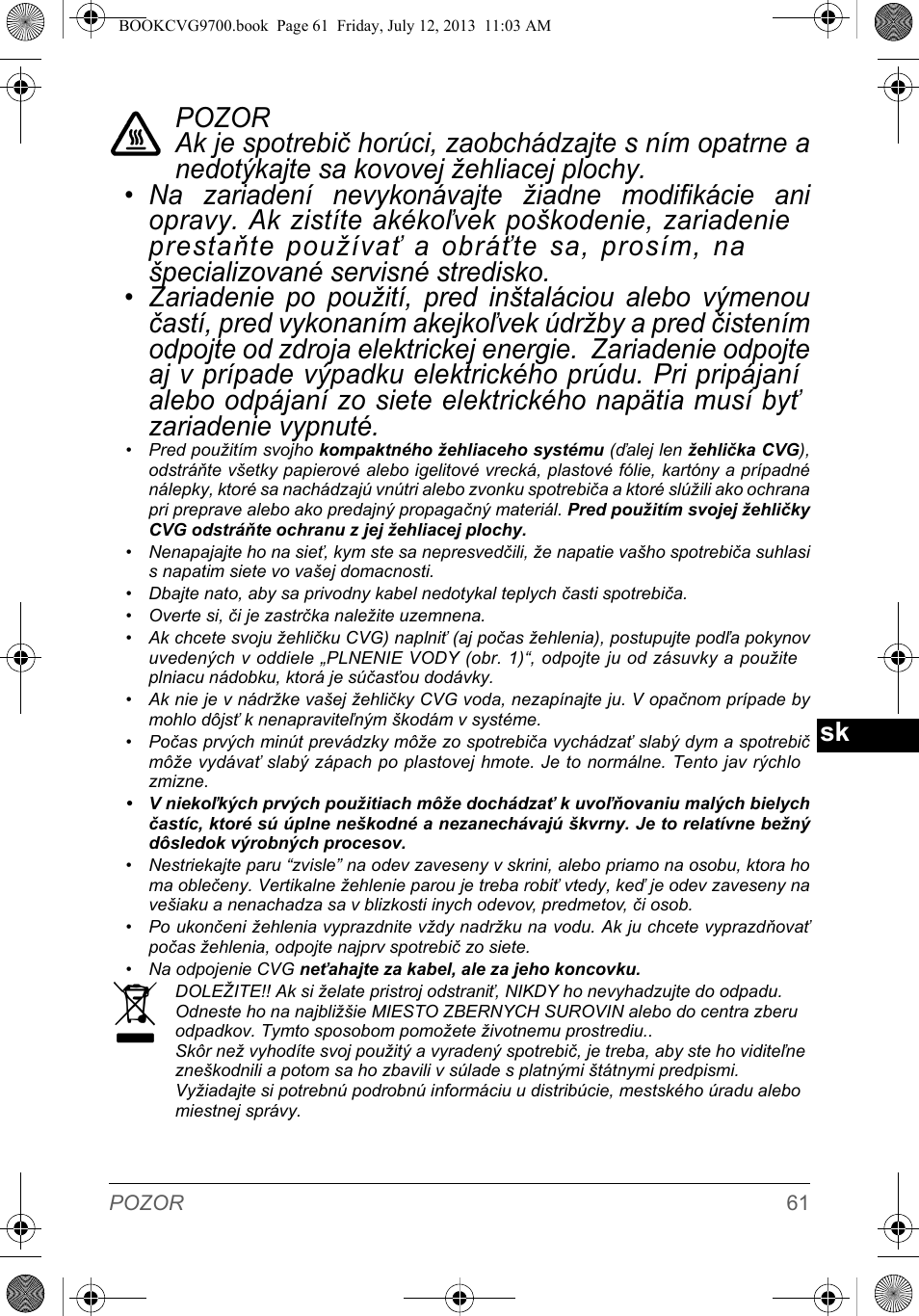 SOLAC CVG9700 User Manual | Page 63 / 92