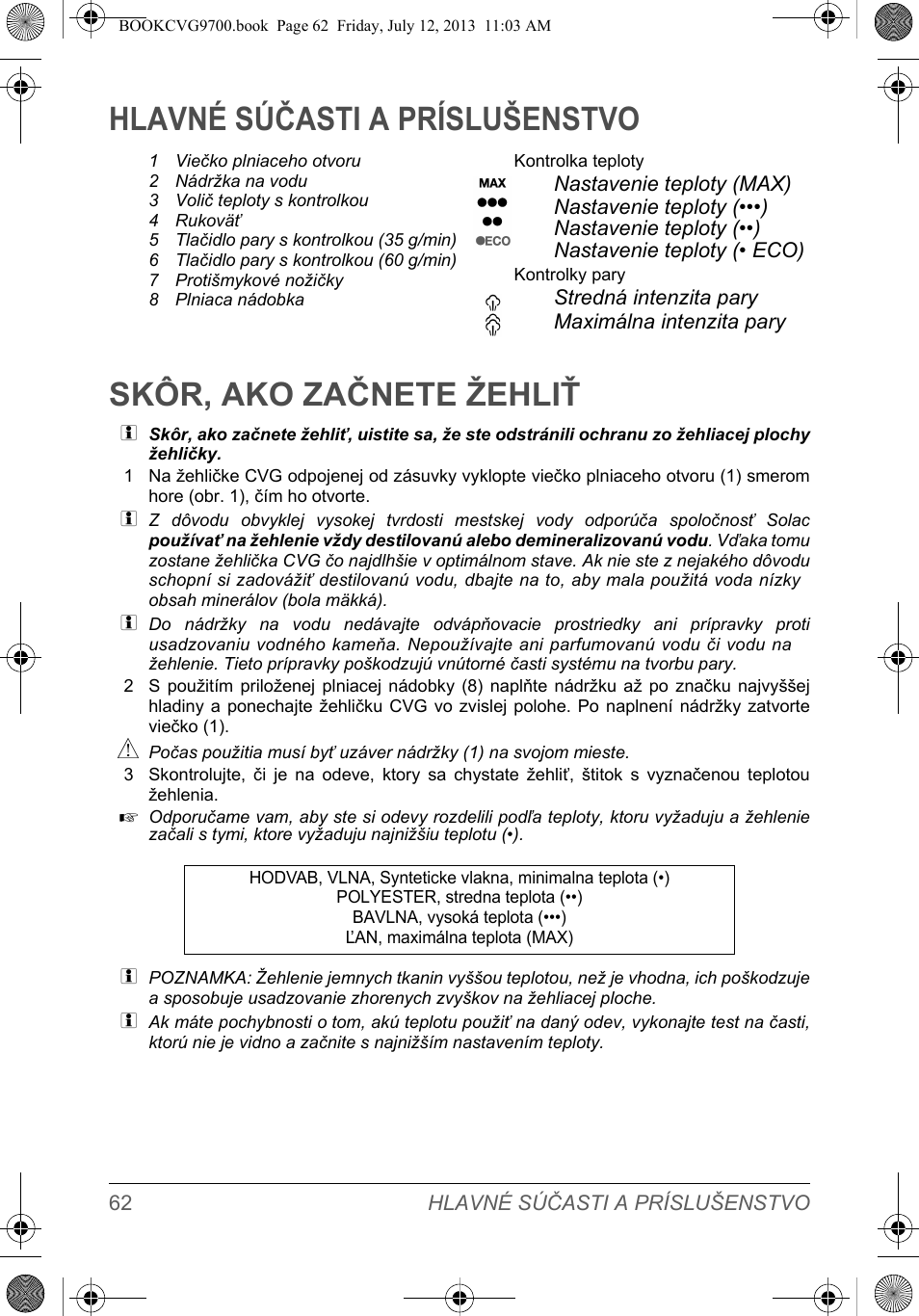 SOLAC CVG9700 User Manual | Page 64 / 92