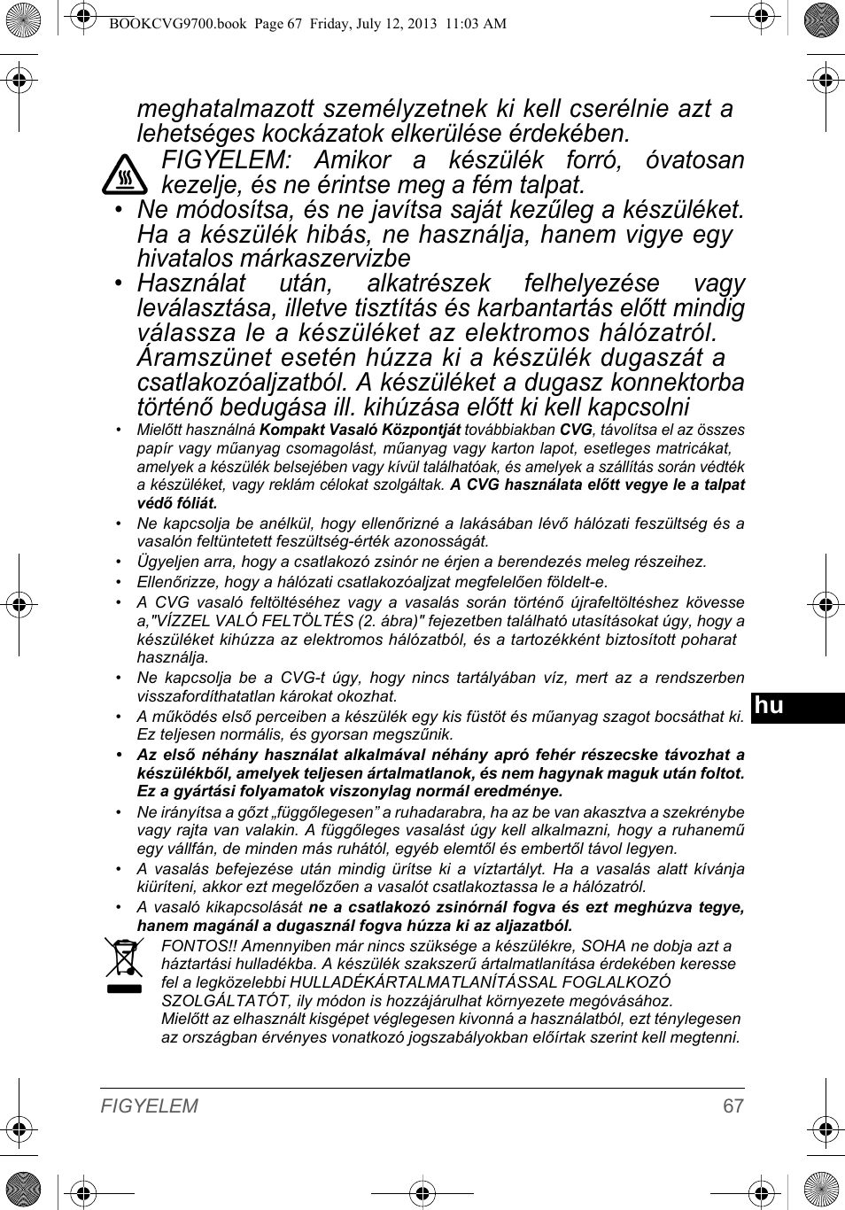 SOLAC CVG9700 User Manual | Page 69 / 92