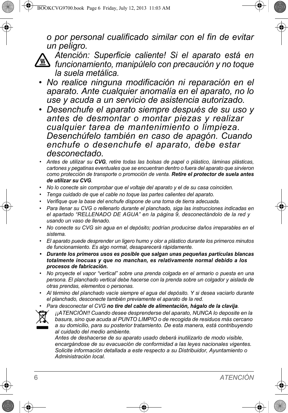 SOLAC CVG9700 User Manual | Page 8 / 92