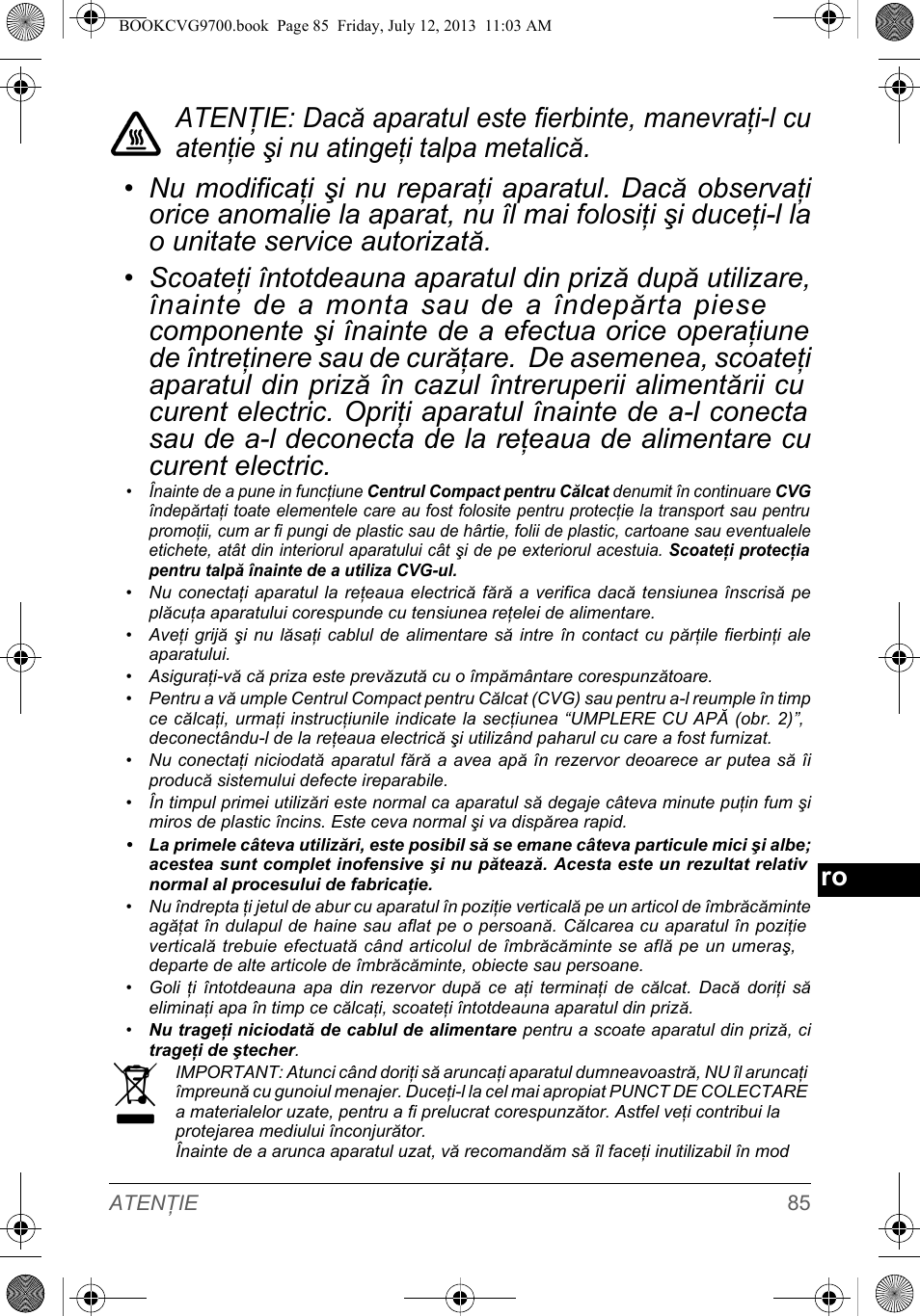 SOLAC CVG9700 User Manual | Page 87 / 92