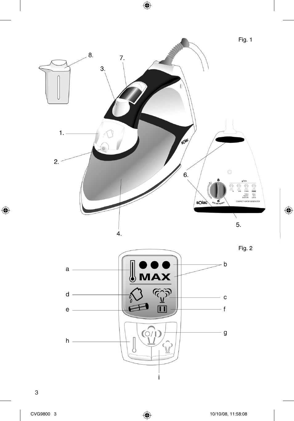 SOLAC CVG9805 User Manual | Page 3 / 68