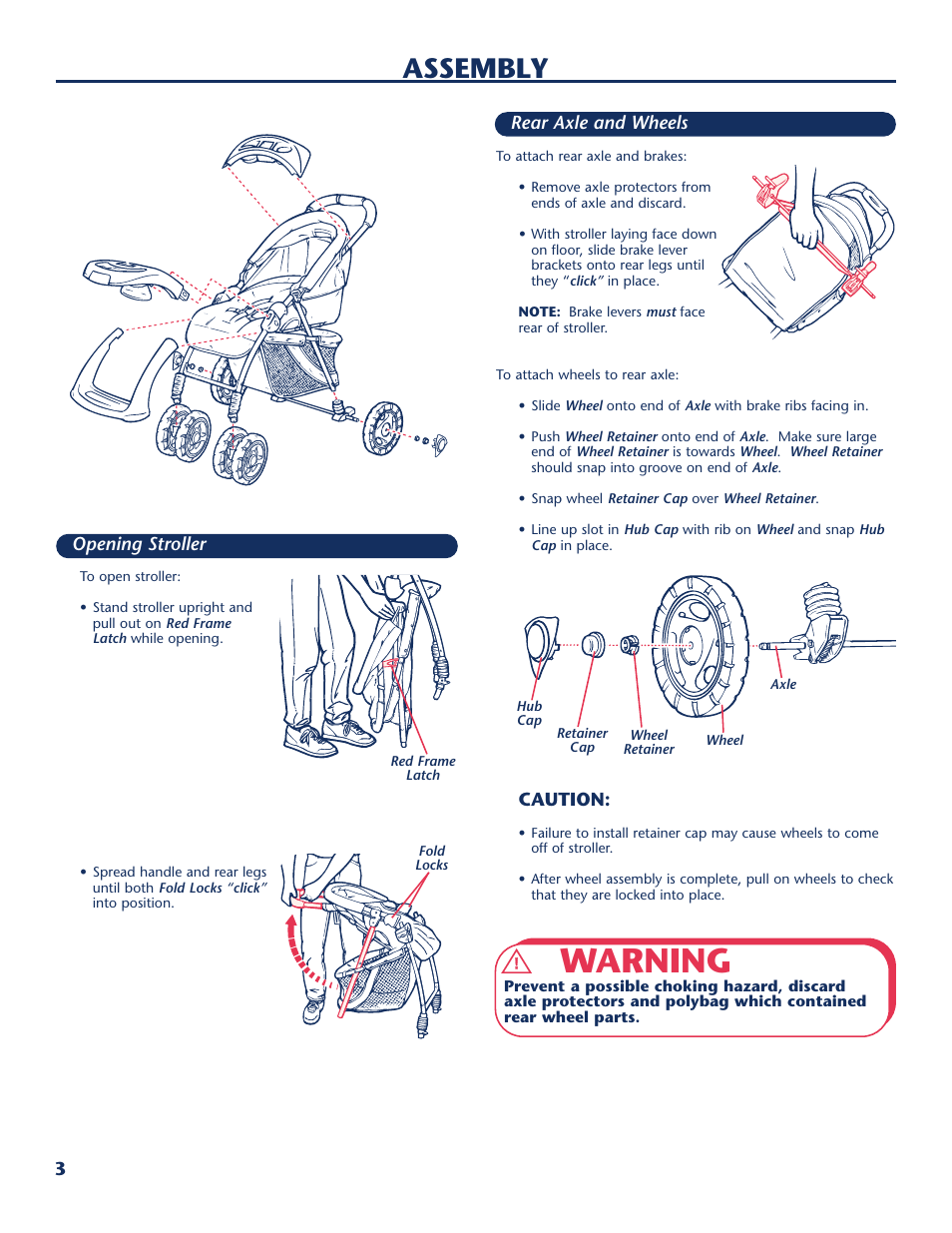 Warning, Assembly | Century LIFESTYLE SERIER PM-1722AC User Manual | Page 4 / 16