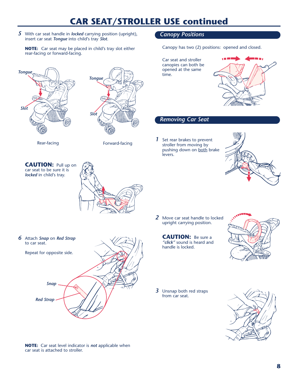 Car seat/stroller use continued | Century LIFESTYLE SERIER PM-1722AC User Manual | Page 9 / 16