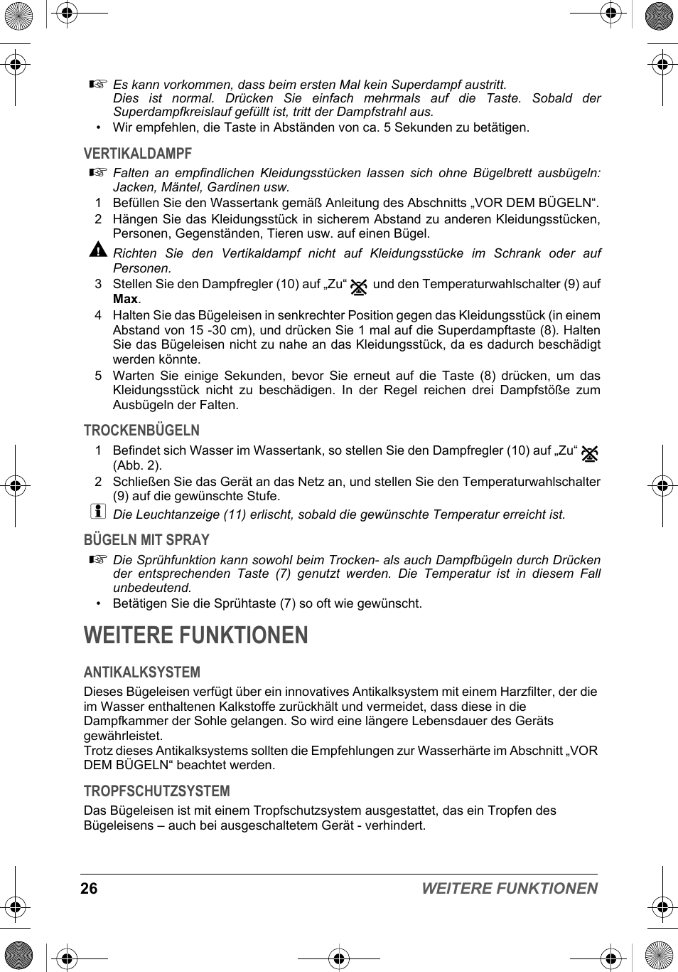 Weitere funktionen | SOLAC PV2015 User Manual | Page 26 / 81