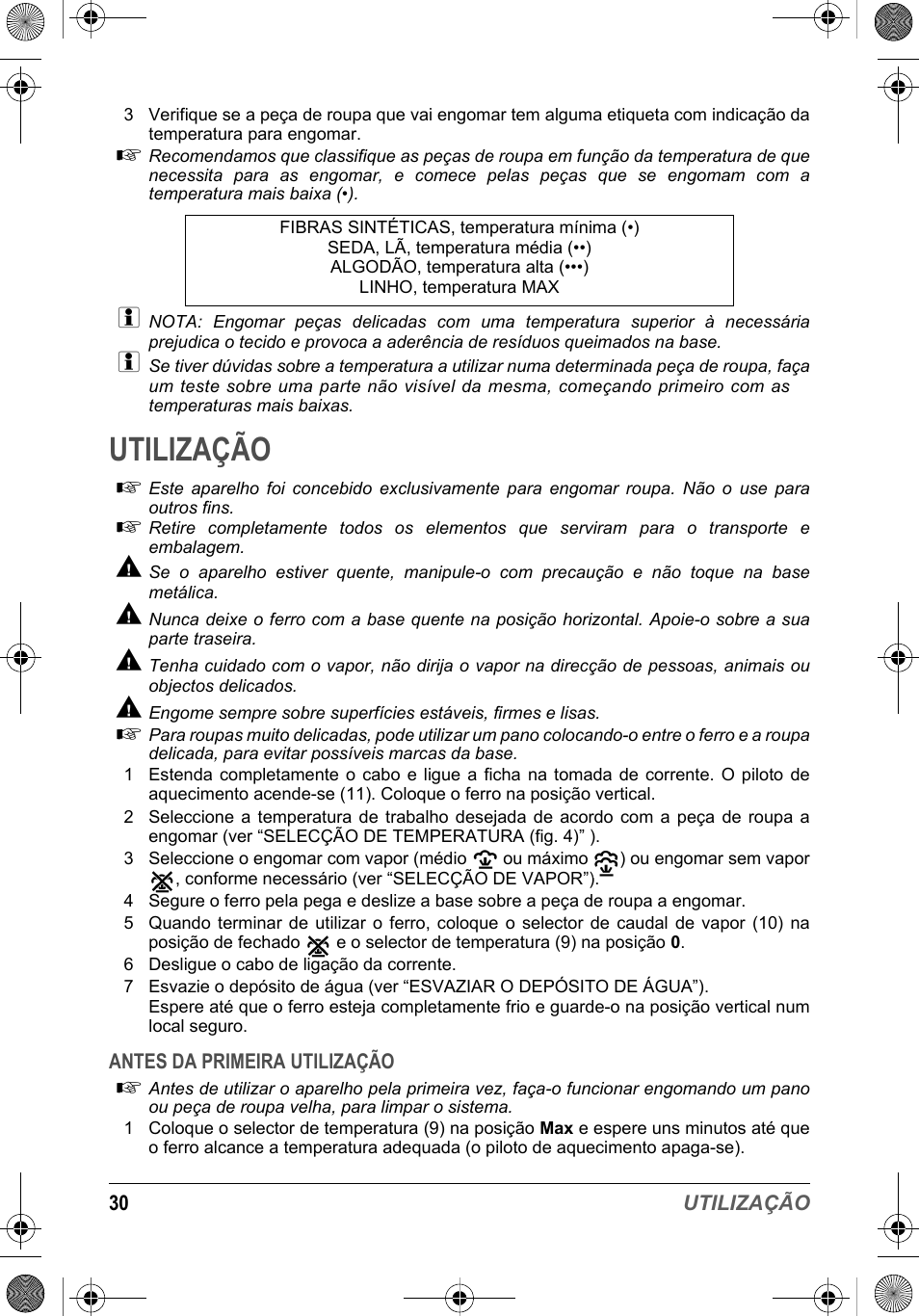 Utilização | SOLAC PV2015 User Manual | Page 30 / 81