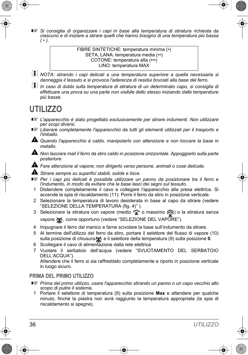 Utilizzo | SOLAC PV2015 User Manual | Page 36 / 81