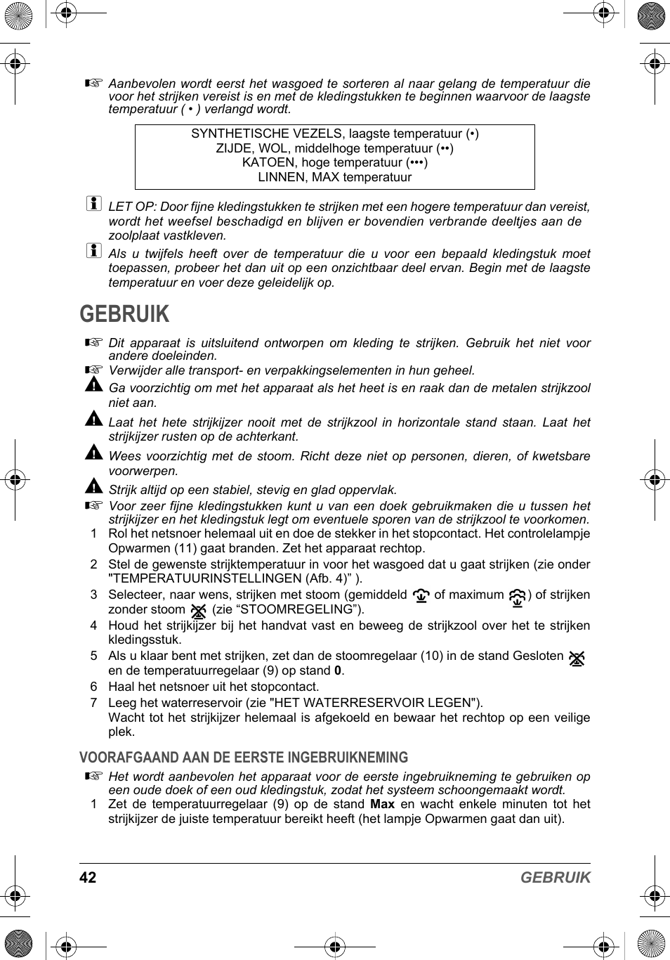 Gebruik | SOLAC PV2015 User Manual | Page 42 / 81